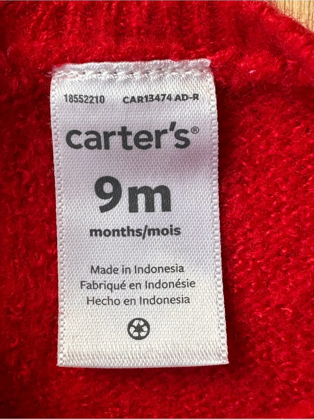 NEW Carter’s Red Cat Sleeve Sweater size 9 Months